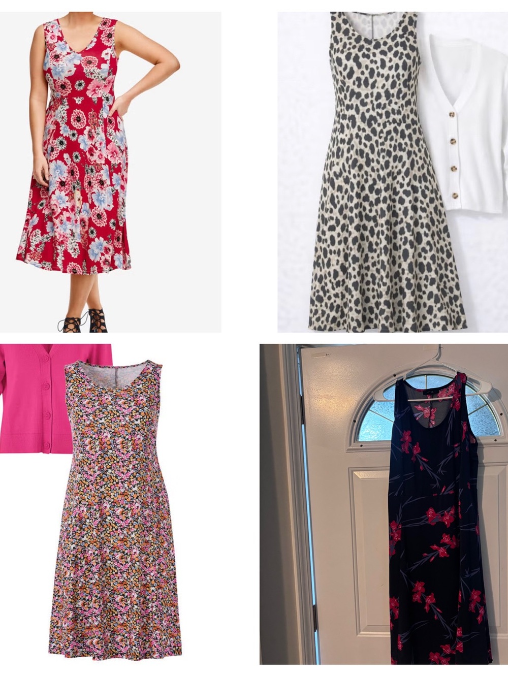 Plus size Stretch Jersey Knit Sleeveless Scoop Neck Fit & Flare Dress (lot of 4